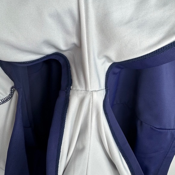 Blue & Navy Halter Swimdress Skirted Boyshorts Attached One-Piece Swimsuit 4XL - Picture 9 of 9